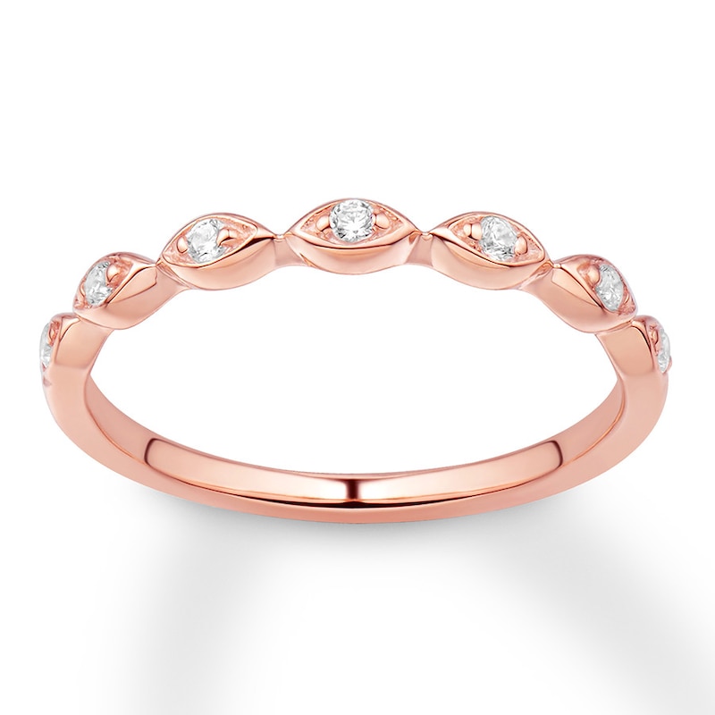 Previously Owned Diamond Wedding Band 1/10 ct tw Round-cut 14K Rose Gold
