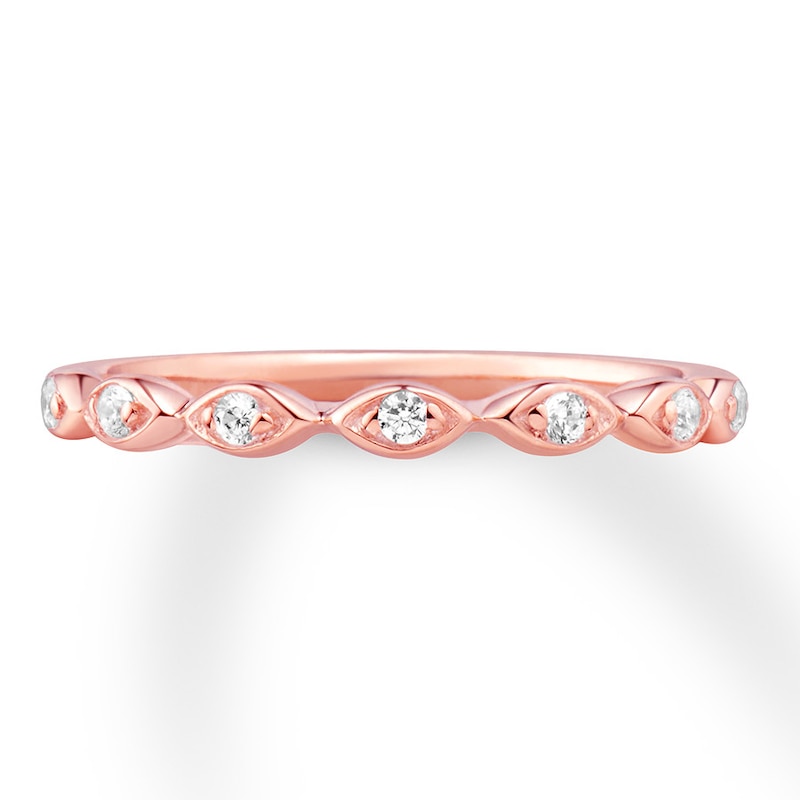 Previously Owned Diamond Wedding Band 1/10 ct tw Round-cut 14K Rose Gold