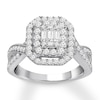 Thumbnail Image 1 of Previously Owned Diamond Engagement Ring 1 ct tw Baguette & Round-cut 14K White Gold