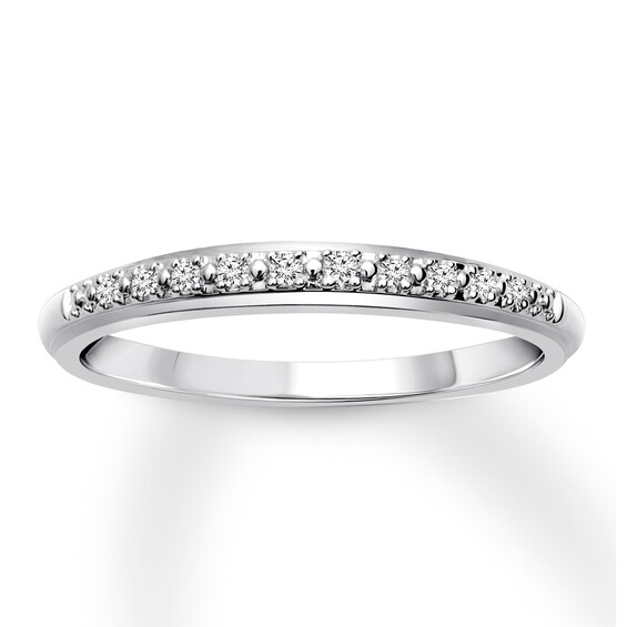 Previously Owned Diamond Wedding Band 1/20 ct tw Round-cut 10K White Gold
