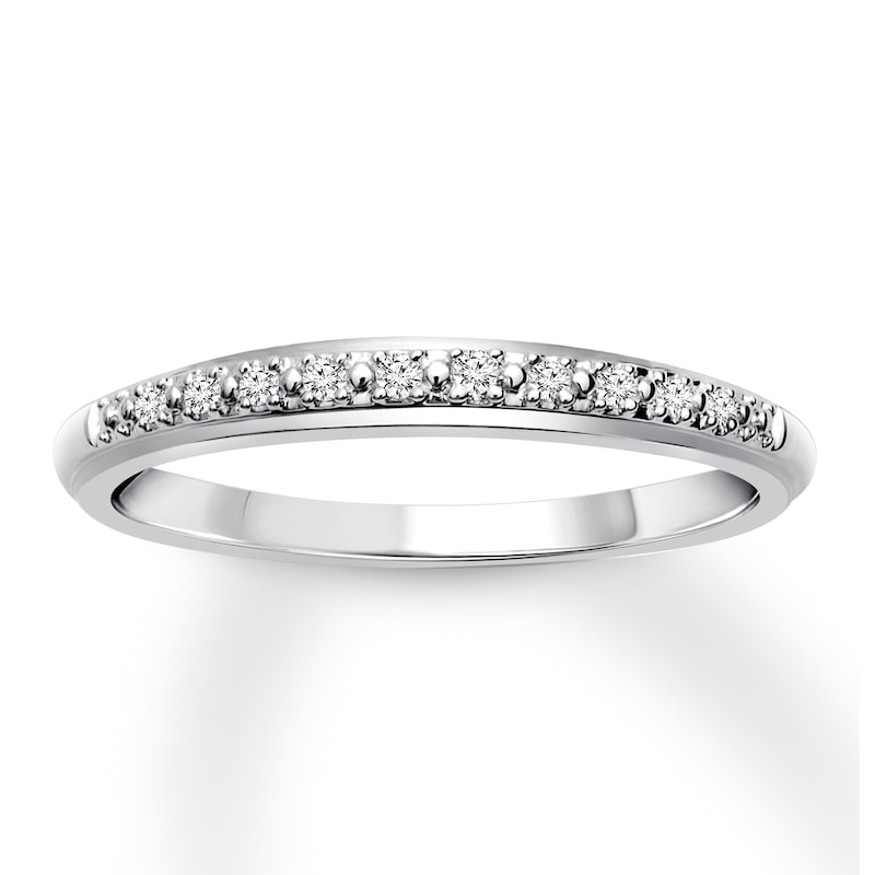 Previously Owned Diamond Wedding Band 1/20 ct tw Round-cut 10K White Gold