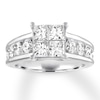 Thumbnail Image 1 of Previously Owned Diamond Engagement Ring 2-1/2 ct tw Princess & Round-cut 14K White Gold
