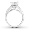 Previously Owned Diamond Engagement Ring 2-1/2 ct tw Princess & Round-cut 14K White Gold