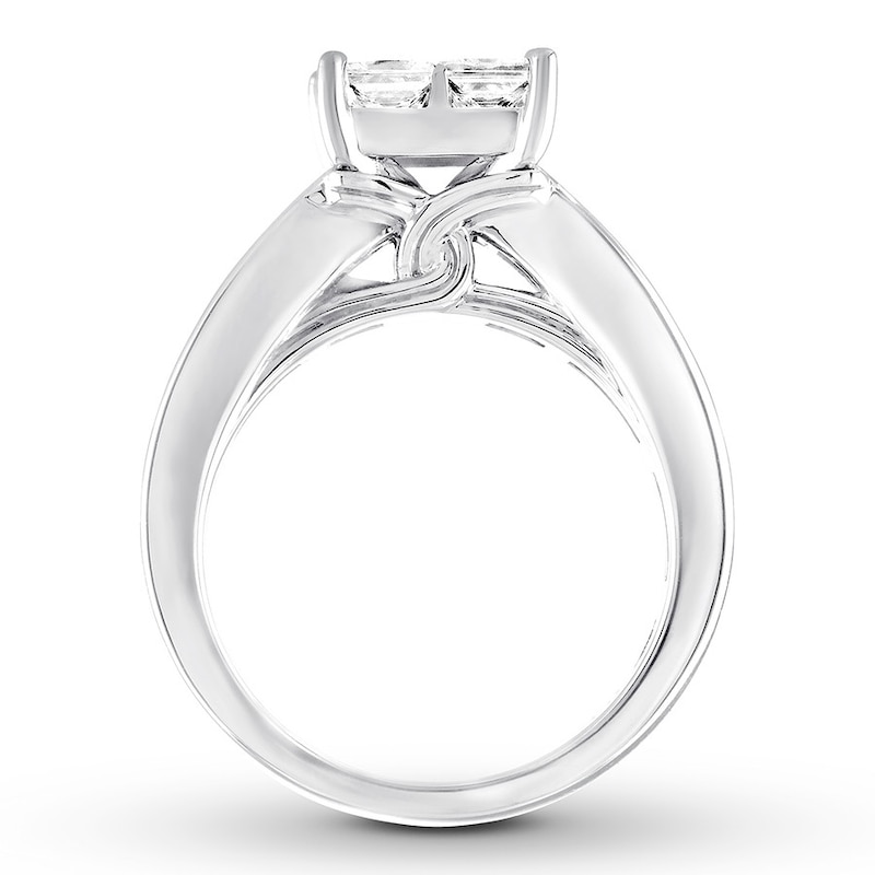 Main Image 3 of Previously Owned Diamond Engagement Ring 2-1/2 ct tw Princess & Round-cut 14K White Gold