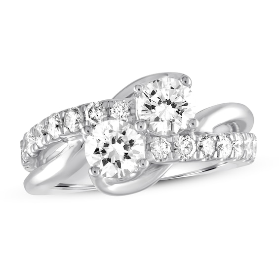 Previously Owned Ever Us Two-Stone Diamond Anniversary Ring 2 ct tw Round-cut 14K White Gold