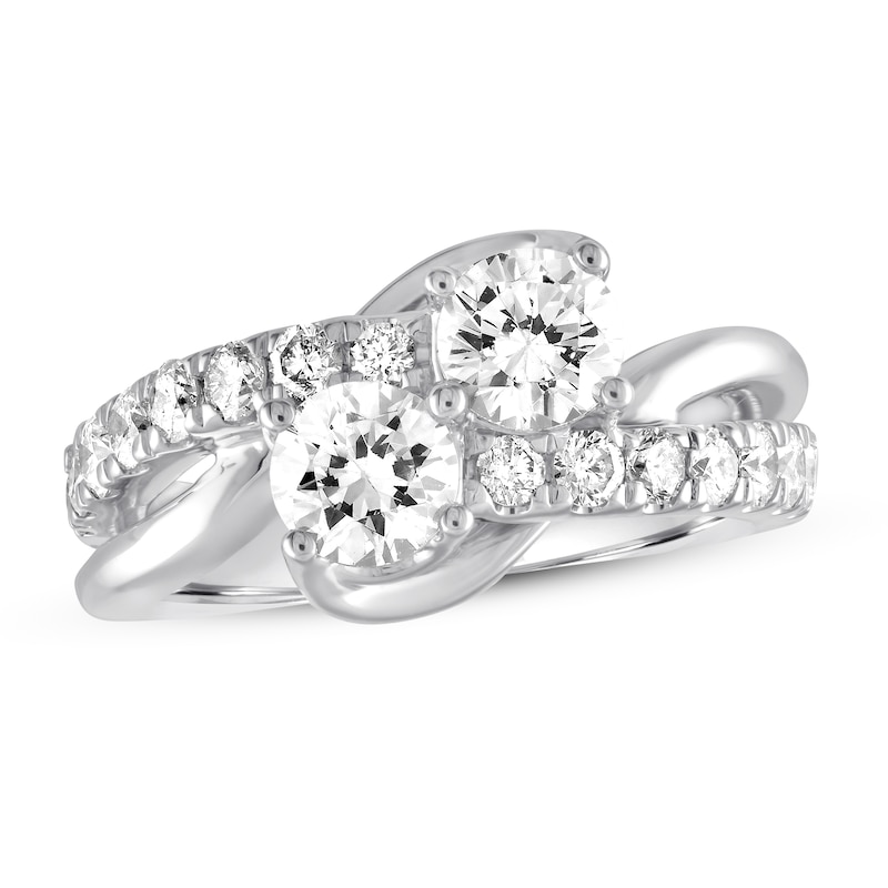 Previously Owned Ever Us Two-Stone Diamond Anniversary Ring 2 ct tw Round-cut 14K White Gold
