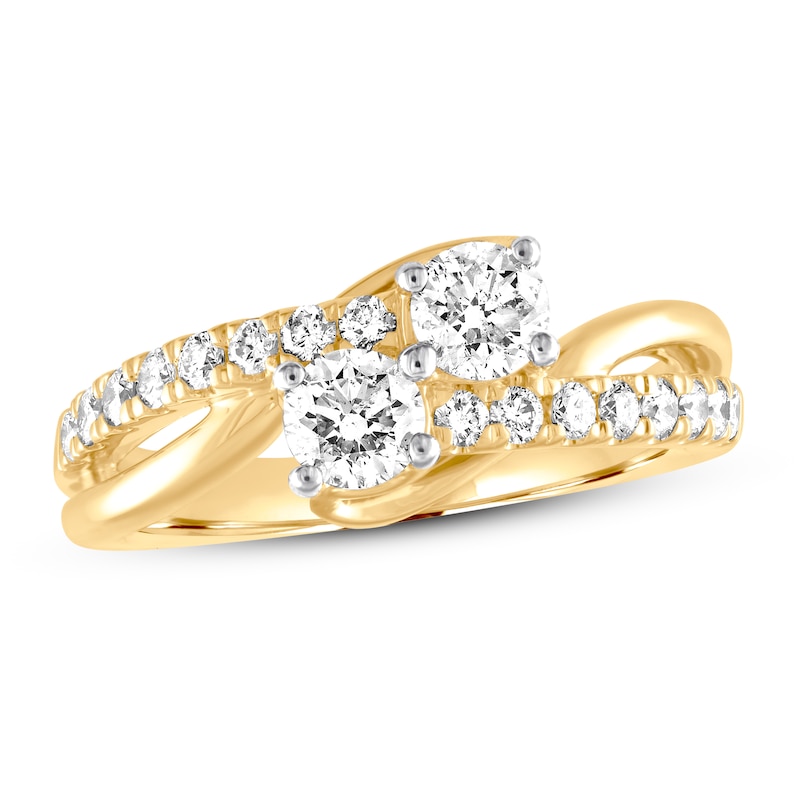 Previously Owned Ever Us Two-Stone Diamond Anniversary Ring 1 ct tw Round 14K Yellow Gold