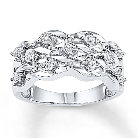 Thumbnail Image 2 of Previously Owned Anniversary Band 1/10 ct tw Round-cut Diamonds Sterling Silver