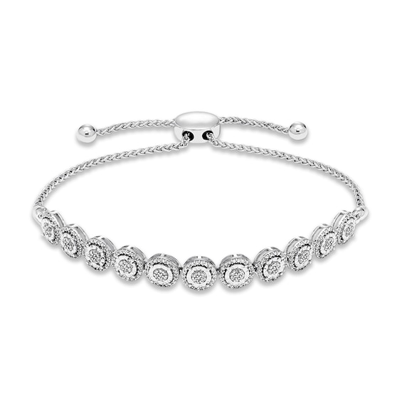 Previously Owned Diamond Bolo Bracelet 1/2 ct tw Round-cut 10K White Gold