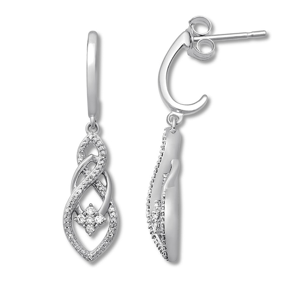 Previously Owned Diamond Earrings 1/6 ct tw Round-cut Sterling Silver
