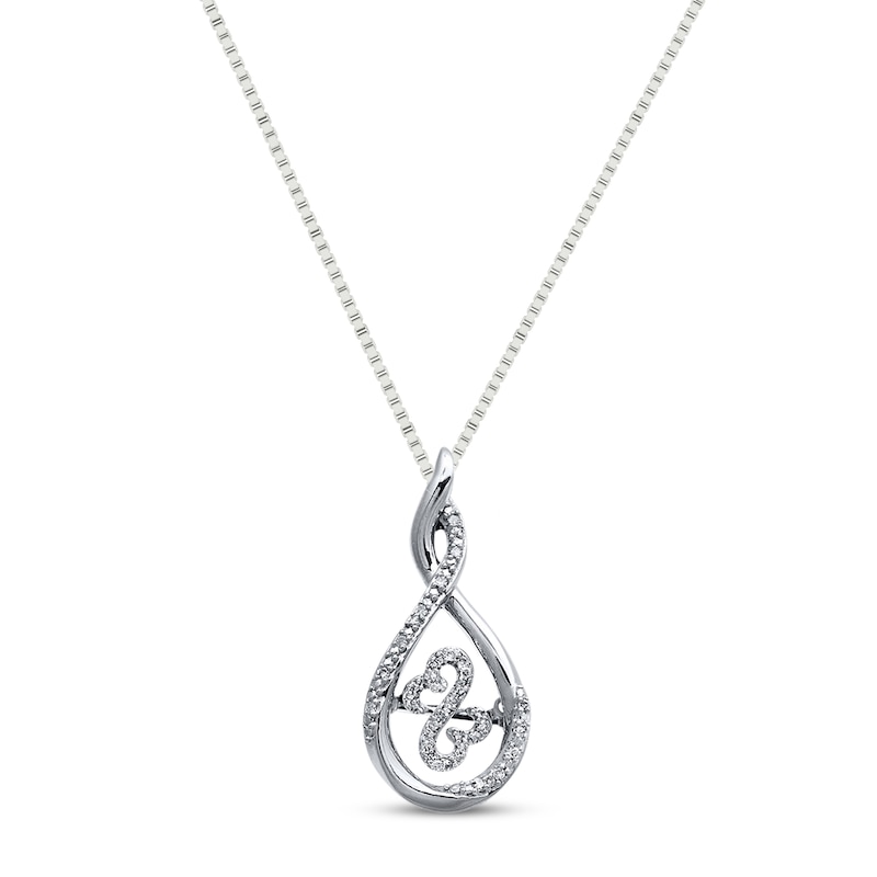 Main Image 1 of Previously Owned Diamond Necklace 1/10 ct tw Sterling Silver 18"