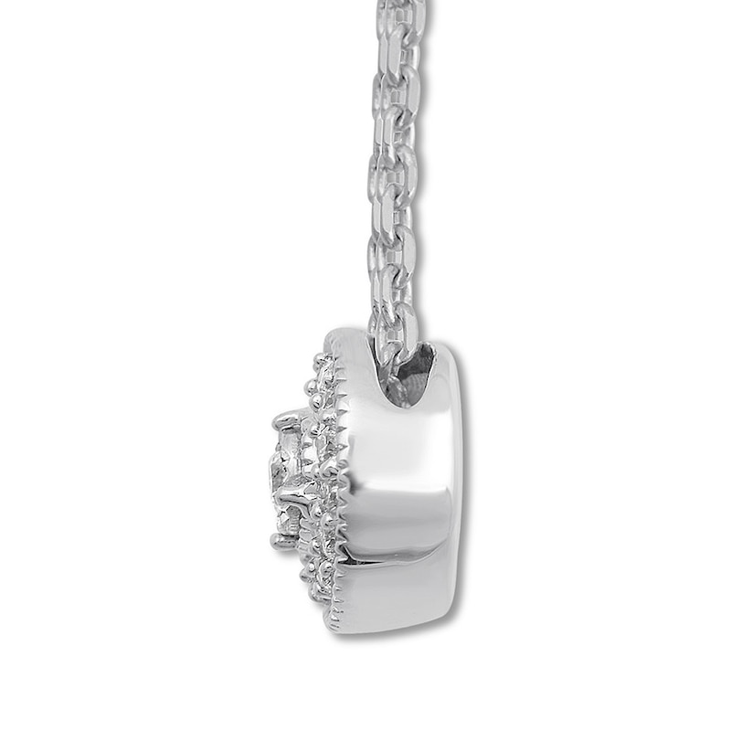 Main Image 2 of Previously Owned Diamond Circle Necklace 1/10 ct tw Sterling Silver