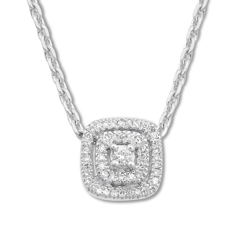 Main Image 1 of Previously Owned Diamond Fashion Necklace 1/10 ct tw Sterling Silver