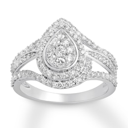 Previously Owned Diamond Ring 1 ct tw Round-cut 10K White Gold