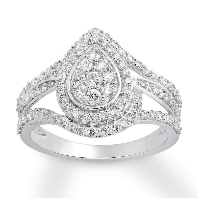 Main Image 1 of Previously Owned Diamond Ring 1 ct tw Round-cut 10K White Gold