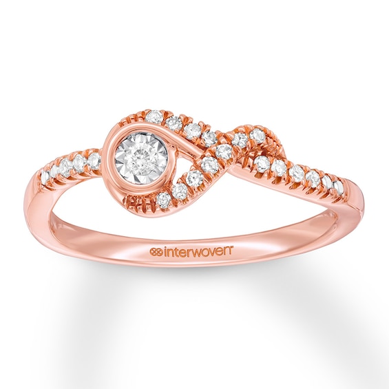 Previously Owned Interwoven Diamond Ring 1/10 ct tw Round-cut 10K Rose Gold