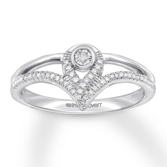 Previously Owned Interwoven Diamond Ring 1/10 ct tw Round-cut Sterling Silver