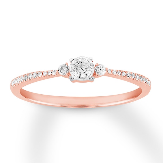Previously Owned Diamond Promise Ring 1/5 ct tw Round-cut 10K Rose Gold
