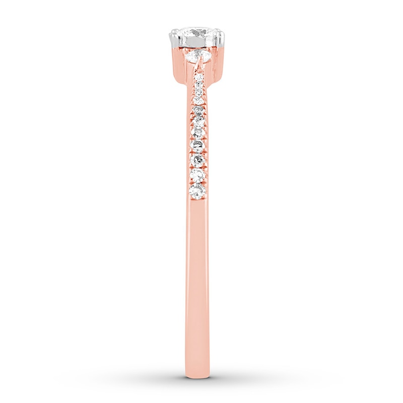 Main Image 3 of Previously Owned Diamond Promise Ring 1/5 ct tw Round-cut 10K Rose Gold