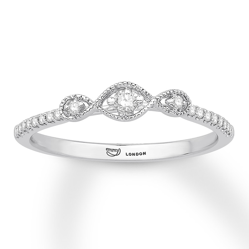 Main Image 1 of Previously Owned Emmy London Diamond Ring 1/8 ct tw Sterling Silver