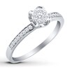 Thumbnail Image 1 of Previously Owned Diamond Promise Ring 1/5 ct tw Round-cut 10K White Gold - Size 4.25