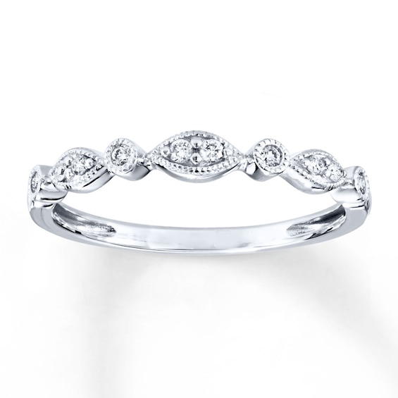 Previously Owned Diamond Anniversary Band 1/10 ct tw Round-cut 10K White Gold
