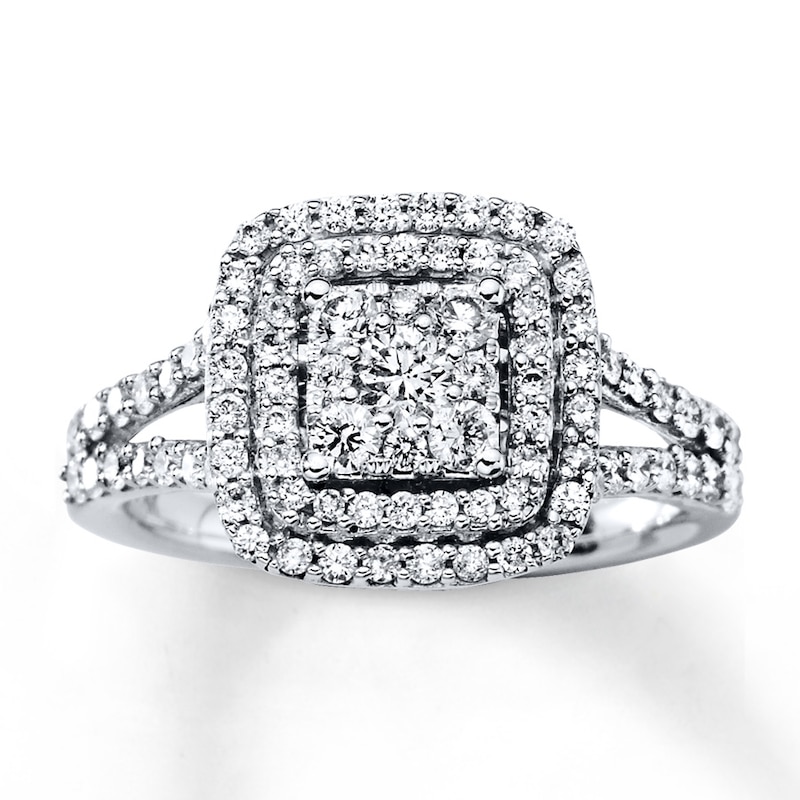 Main Image 1 of Previously Owned Diamond Engagement Ring 1 ct tw Round-cut 14K White Gold Size 4.5