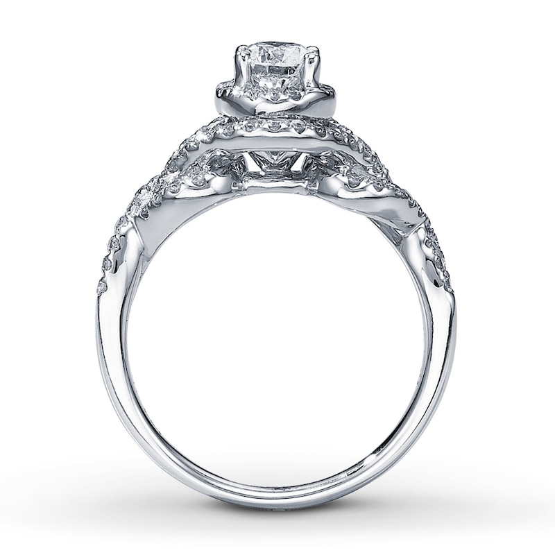 Main Image 2 of Previously Owned Diamond Engagement Ring 1 ct tw Round-cut 14K White Gold - Size 3.75