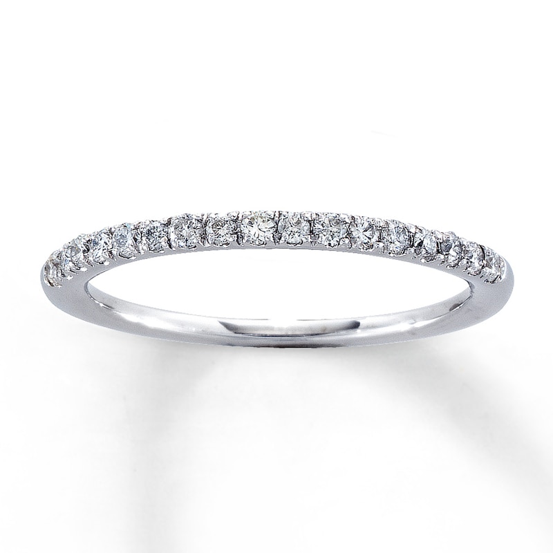 Main Image 1 of Previously Owned Diamond Anniversary Band 1/4 ct tw Round-cut 10K White Gold - Size 9.5