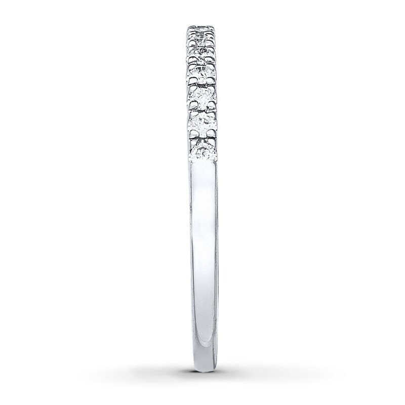 Main Image 3 of Previously Owned Diamond Anniversary Band 1/4 ct tw Round-cut 10K White Gold - Size 9.5