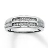 Thumbnail Image 1 of Previously Owned Men's Wedding Band 1/4 ct tw Round-cut Diamonds 10K White Gold - Size 7.5
