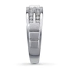Thumbnail Image 3 of Previously Owned Men's Wedding Band 1/4 ct tw Round-cut Diamonds 10K White Gold - Size 7.5