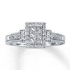 Thumbnail Image 0 of Previously Owned Diamond Ring 3/8 ct tw Princess & Round-cut 10K White Gold - Size 3.5