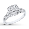 Previously Owned Engagement Ring 5/8 ct tw Round-cut Diamonds 10K White Gold