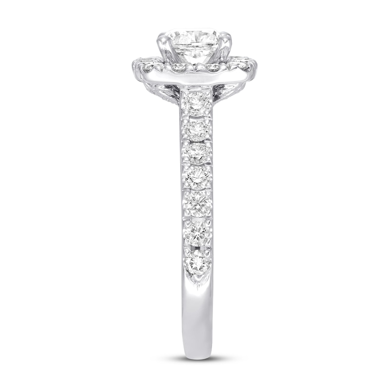 Main Image 2 of Previously Owned Neil Lane Diamond Engagement Ring 1-3/8 ct tw Cushion & Round-cut 14K White Gold - Size 9