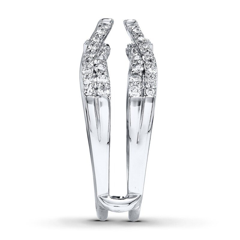 Main Image 3 of Previously Owned Diamond Enhancer Ring 1/2 ct tw Round-cut 14K White Gold - Size 7.75