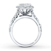 Thumbnail Image 2 of Previously Owned Diamond Engagement Ring 3 ct tw Princess & Round-cut 14K White Gold Size 12.75