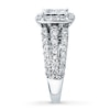 Thumbnail Image 3 of Previously Owned Diamond Engagement Ring 3 ct tw Princess & Round-cut 14K White Gold Size 12.75