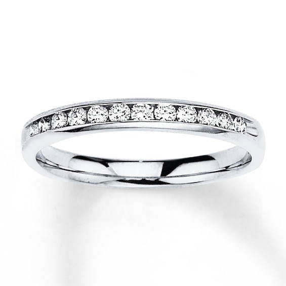 Previously Owned Diamond Wedding Band 1/4 ct tw Round-cut 10K White Gold Size 9.75