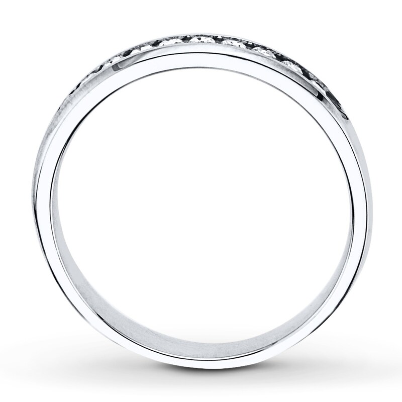 Main Image 2 of Previously Owned Diamond Wedding Band 1/4 ct tw Round-cut 10K White Gold - Size 9.75