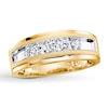Thumbnail Image 1 of Previously Owned Men's Diamond Wedding Band 1/2 ct tw Round-cut 10K Yellow Gold Size 14.5
