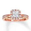 Previously Owned Diamond Engagement Ring 1/2 ct tw Princess & Round-cut 14K Two-Tone Gold