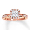 Thumbnail Image 1 of Previously Owned Diamond Engagement Ring 1/2 ct tw Princess & Round-cut 14K Two-Tone Gold - Size 11