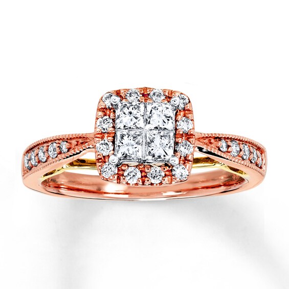 Previously Owned Diamond Engagement Ring 1/2 ct tw Round-cut 14K Two-Tone Gold Size 4