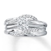 Thumbnail Image 4 of Previously Owned Diamond Enhancer Ring 1/5 ct tw Round-cut 14K White Gold - Size 4