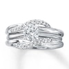 Thumbnail Image 3 of Previously Owned Diamond Enhancer Ring 1/5 ct tw Round-cut 14K White Gold - Size 4