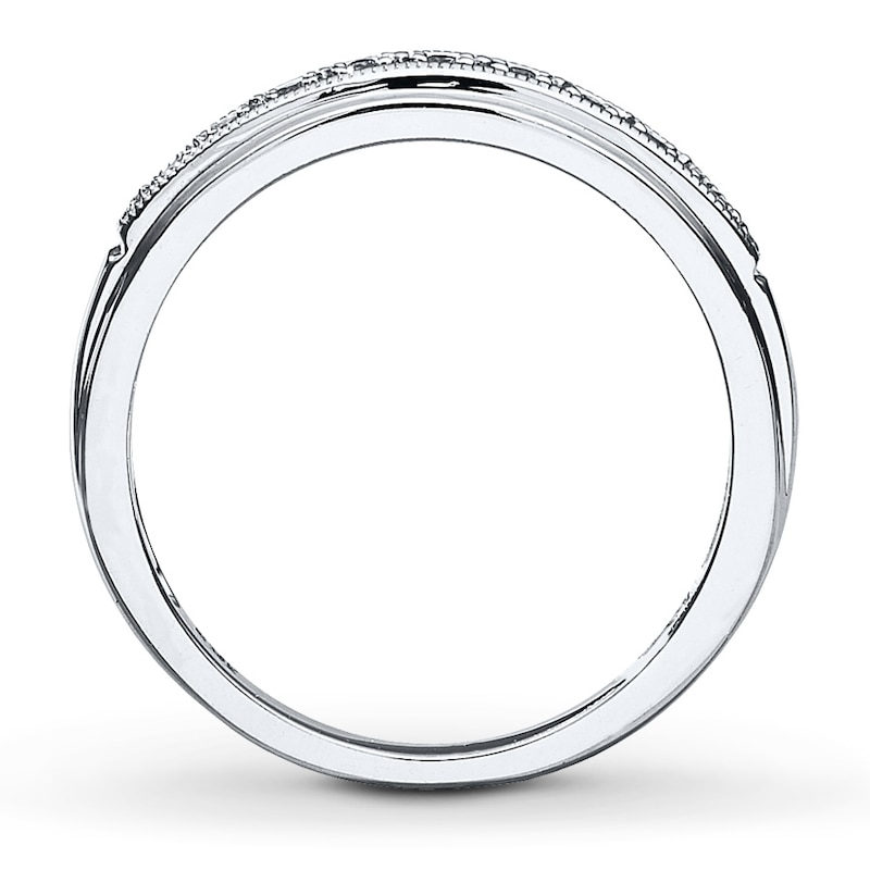 Main Image 2 of Previously Owned Diamond Wedding Band 1/20 ct tw Round-cut 10K White Gold - Size 10