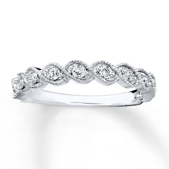 Previously Owned Diamond Anniversary Band 1/3 ct tw Round-cut 10K White Gold 11.5