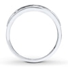 Thumbnail Image 2 of Previously Owned Men's Diamond Wedding Band 1/2 ct tw Round-cut 10K White Gold - Size 5.25