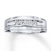 Thumbnail Image 1 of Previously Owned Men's Diamond Wedding Band 1/4 ct tw Round-cut 10K White Gold - Size 17